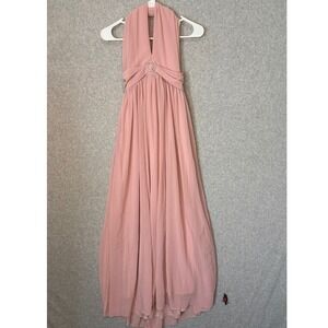 SHEIN Women's Medium‎ 6 Maxi Dress Pink Halter Evening Formal Cocktail Wedding